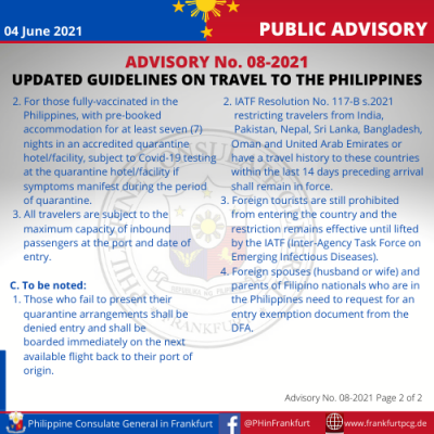 travel advisory philippines canada
