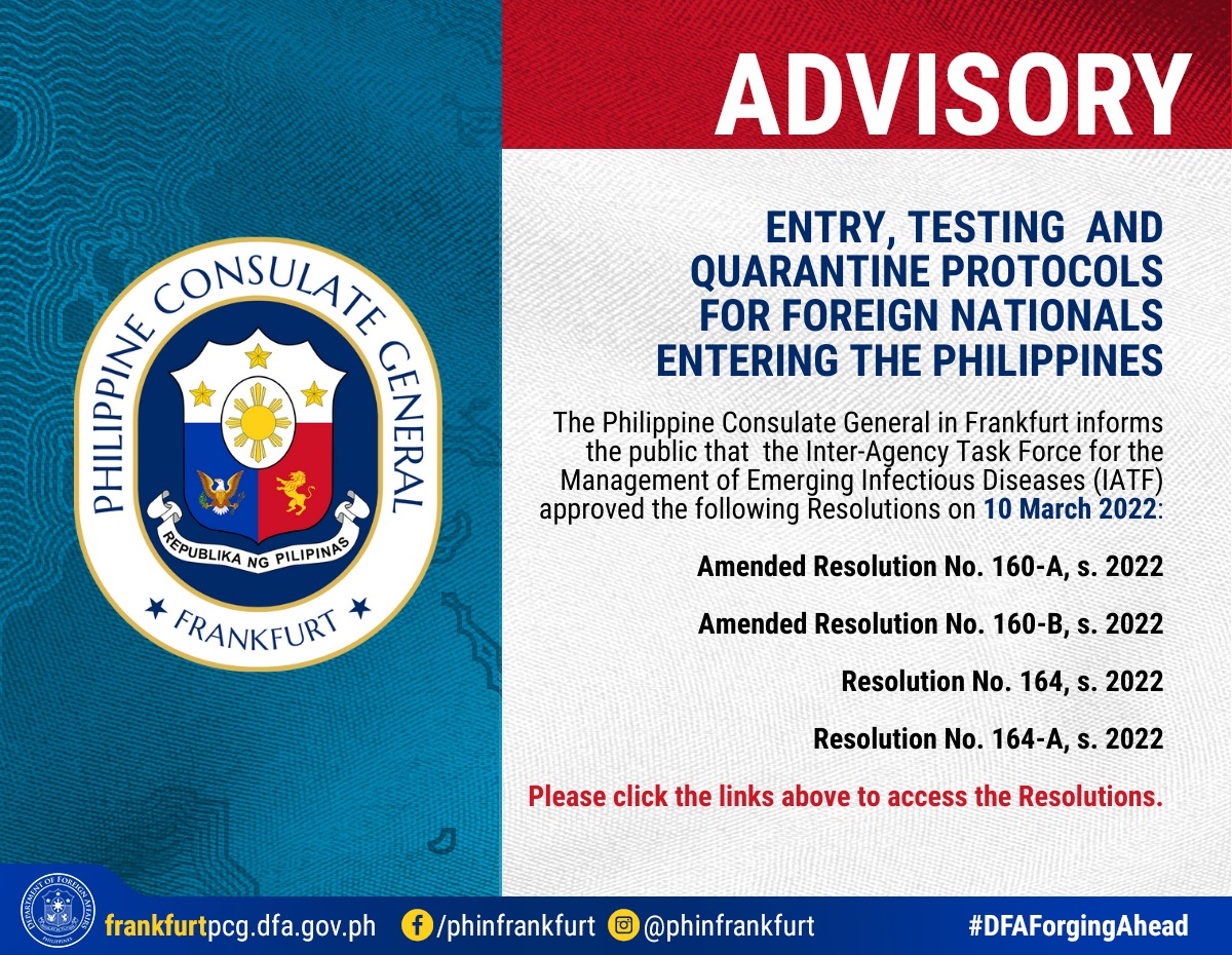 Advisory on Entry, Testing and Quarantine Protocols for Foreign
