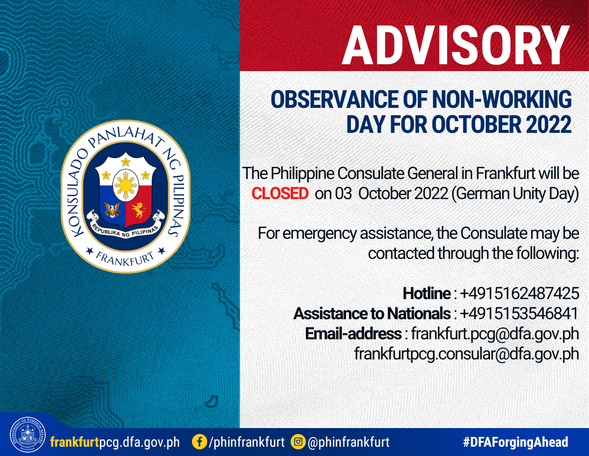 2022.09.28 - Advisory - Observance of Non-Working Day on 03 October 2022