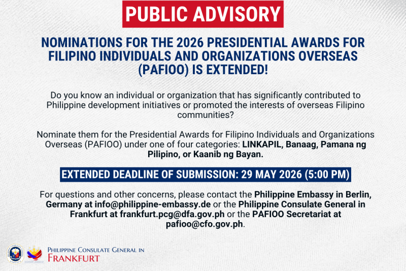 2026 PAFIOO Awards – Extension of Nomination Period