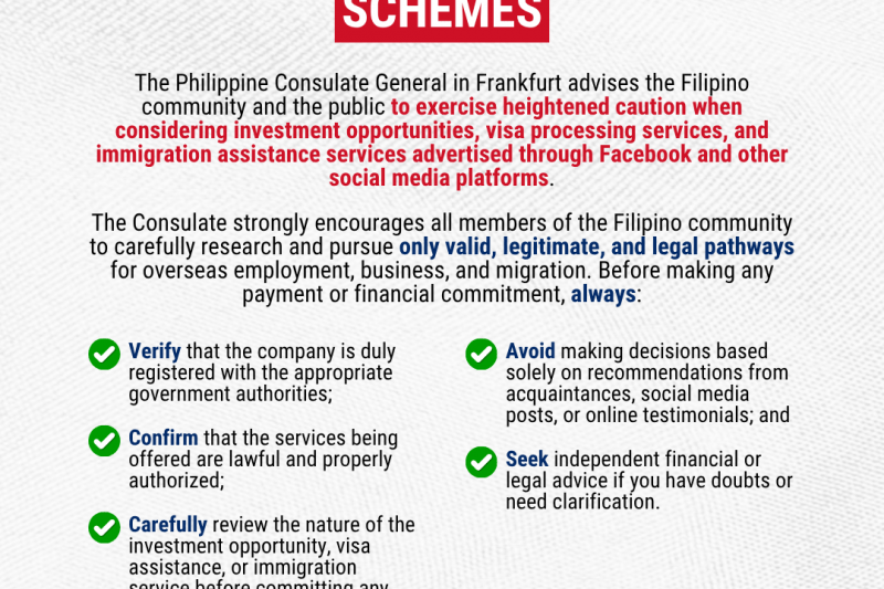Beware of Fraudulent online Investment and/or Visa Schemes