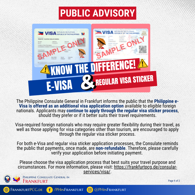 PHILIPPINE e-VISA AND REGULAR VISA STICKER KNOW THE DIFFERENCE