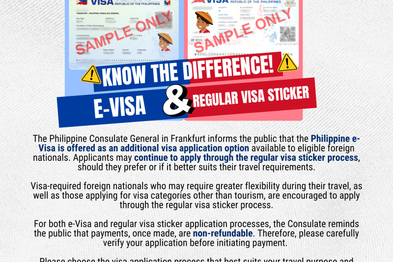 Philippine E-visa and Regular Visa Sticker: Know the Difference