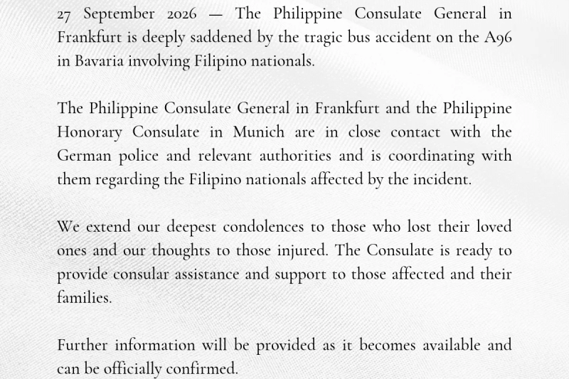 Bus accident in Bavaria involving Filipino national